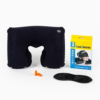 U-tipni naduhivni putni jastuk s PVC flokiranjem, lagan 0,05 kg, model FY001, debljina 0,35, prenosan