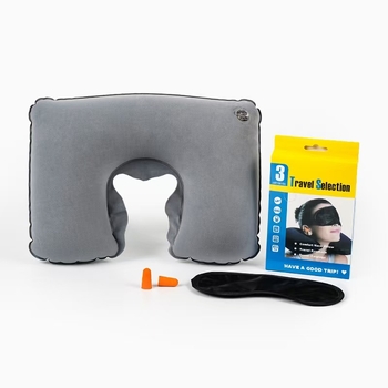 U-tipni naduhivni putni jastuk s PVC flokiranjem, lagan 0,05 kg, model FY001, debljina 0,35, prenosan