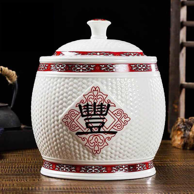 Keramička posuda za rižu s poklopcem – vlažnost-zaštita, posuda za rižu, kapacitet 5L/10L/20L/25L/30 jin