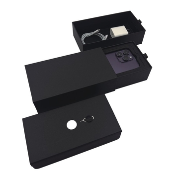 Kutija za pakiranje mobitela s ladicom, karton debljine 2 mm, fiksna ladica, UV toplinski otisak logotipa