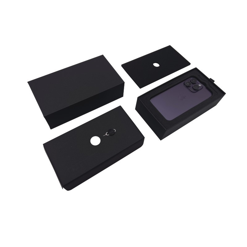 Kutija za pakiranje mobitela s ladicom, karton debljine 2 mm, fiksna ladica, UV toplinski otisak logotipa