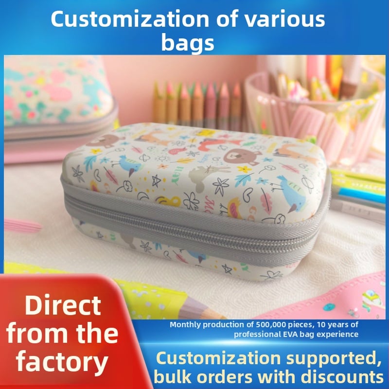 Putna torba za skladištenje s cartoon dizajnom, PU materijal, stil ručne torbe, višestruka namjena.