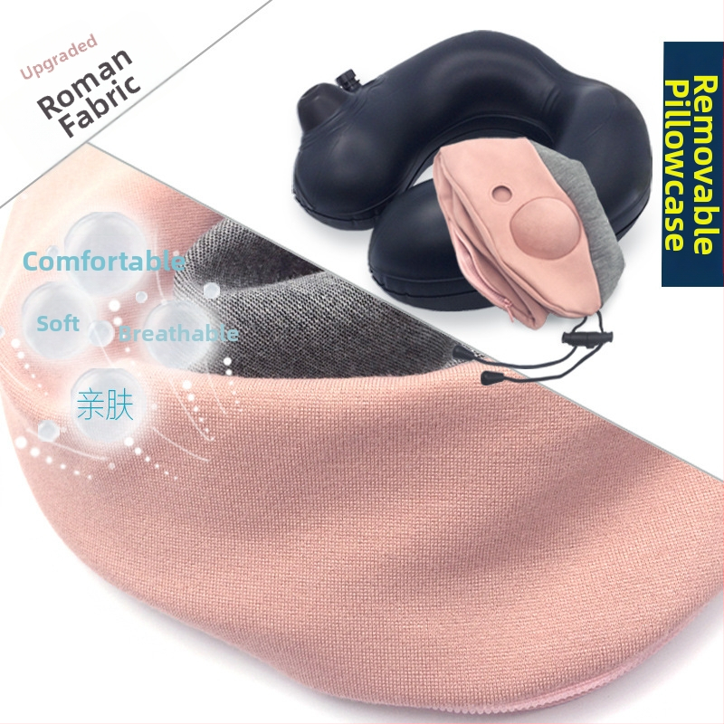 MT803-2 Nafukjivi putni jastuk za vrat, U-oblik, PVC, za putovanje, lagan 0,3 kg, pogodan za studente i odrasle