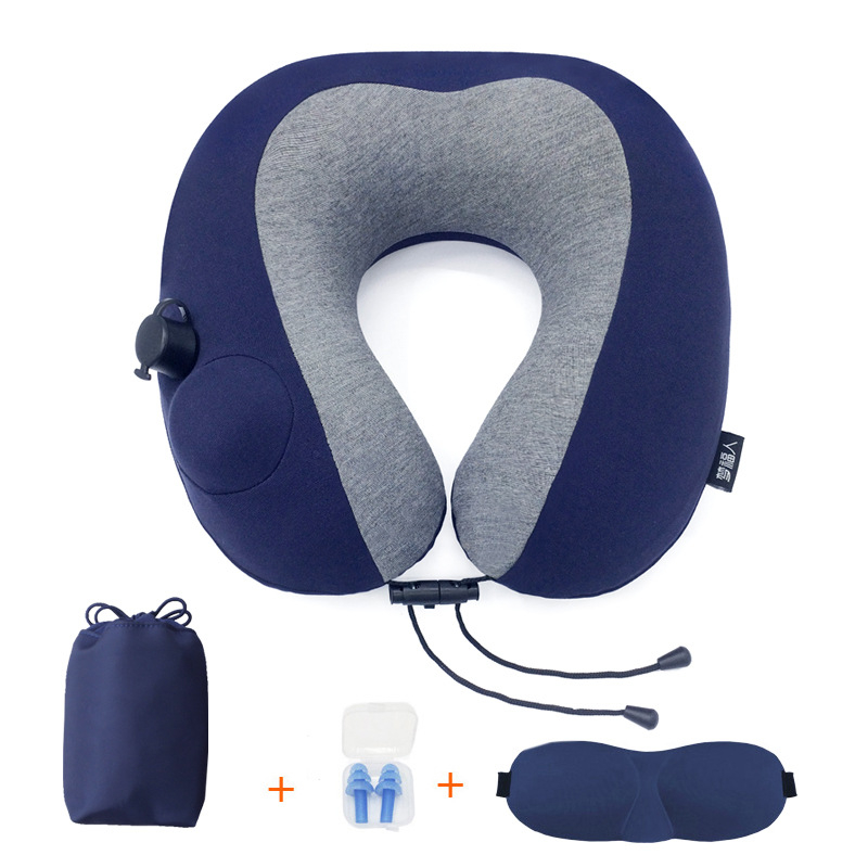 MT803-2 Nafukjivi putni jastuk za vrat, U-oblik, PVC, za putovanje, lagan 0,3 kg, pogodan za studente i odrasle