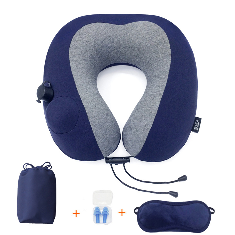 MT803-2 Nafukjivi putni jastuk za vrat, U-oblik, PVC, za putovanje, lagan 0,3 kg, pogodan za studente i odrasle
