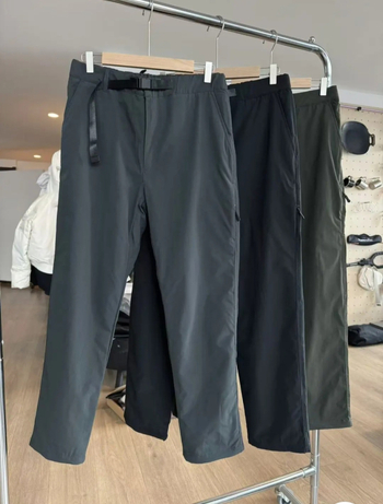 Pantaloni casual drepti, talie medie, fermoar, căptușiți cu fleece, țesătură poliester elastică, pentru iarnă