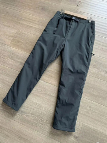 Pantaloni casual drepti, talie medie, fermoar, căptușiți cu fleece, țesătură poliester elastică, pentru iarnă