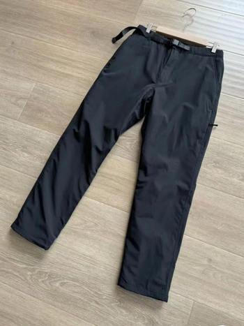 Pantaloni casual drepti, talie medie, fermoar, căptușiți cu fleece, țesătură poliester elastică, pentru iarnă