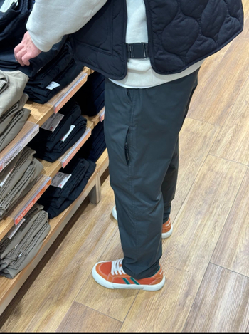 Pantaloni casual drepti, talie medie, fermoar, căptușiți cu fleece, țesătură poliester elastică, pentru iarnă