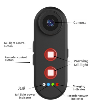 Camera pentru bicicletă HDR 4K, antișoc, compatibilă cu drum și MTB, conectivitate USB, semnal de frână inteligent cu far LED – suport cu moduri duble (HDR, 4K, antișoc, drum/ MTB, USB)