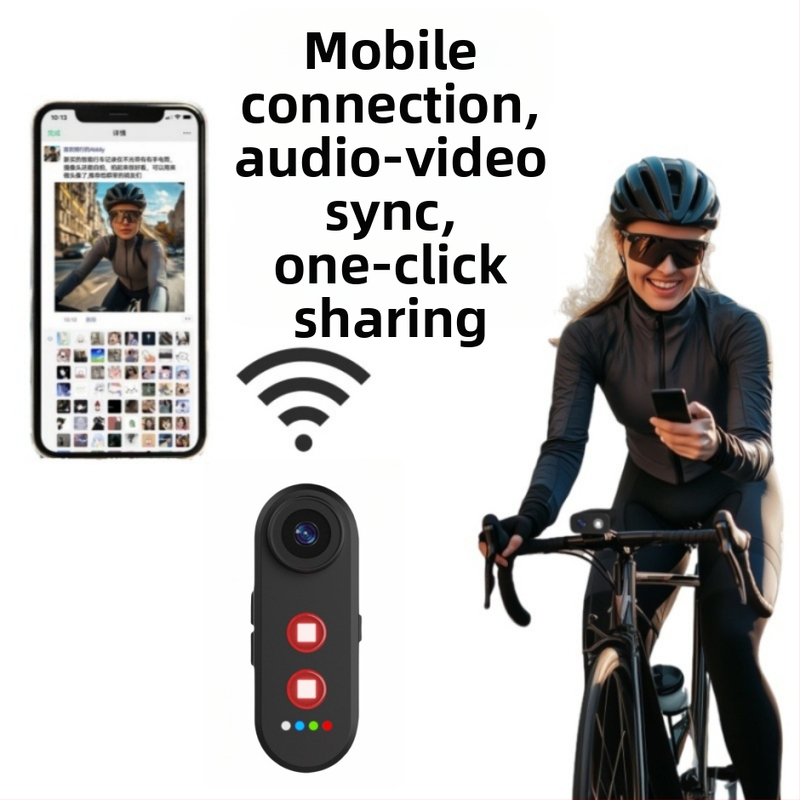 Camera pentru bicicletă HDR 4K, antișoc, compatibilă cu drum și MTB, conectivitate USB, semnal de frână inteligent cu far LED – suport cu moduri duble (HDR, 4K, antișoc, drum/ MTB, USB)
