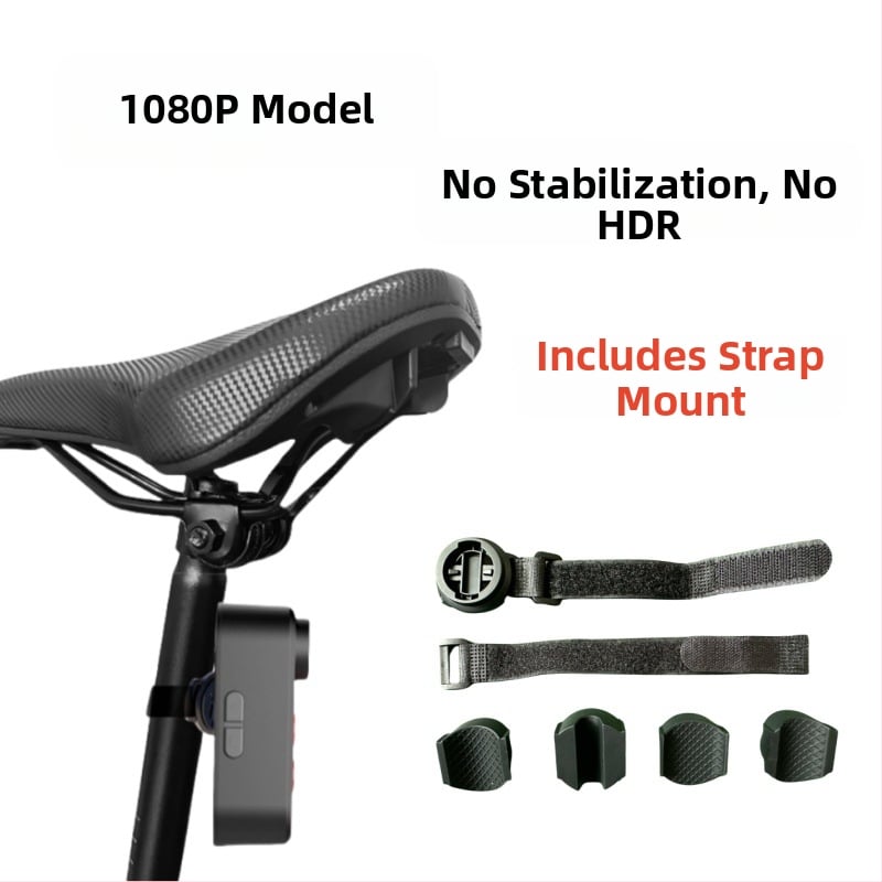 Camera pentru bicicletă HDR 4K, antișoc, compatibilă cu drum și MTB, conectivitate USB, semnal de frână inteligent cu far LED – suport cu moduri duble (HDR, 4K, antișoc, drum/ MTB, USB)