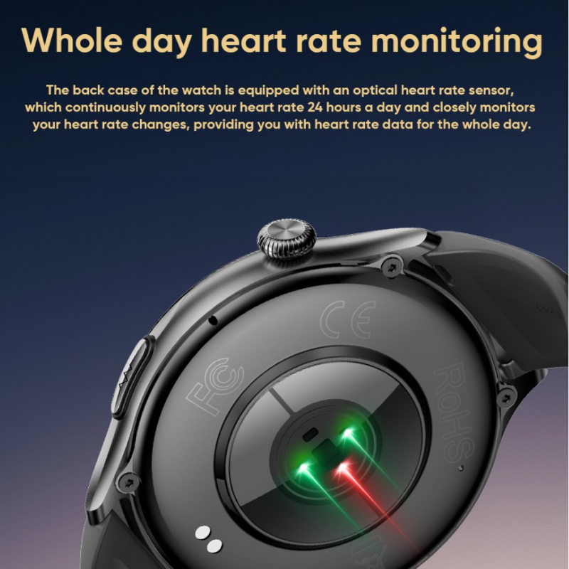 Smartwatch cu monitorizare ritm cardiac, tensiune arterială și oxigen din sânge, monitorizarea somnului și apeluri prin Bluetooth