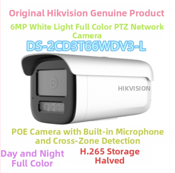 Hikvision PoE IP kamera so zvukom, 6MP plnofarebná, vodotesná, nočné videnie DS-2CD3T66WDV3-L