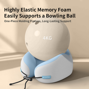 Relaxduck Pernă de gât în formă de U, spumă cu memorie, husă Milk Silk, design modern minimalist, portabil pentru călătorii