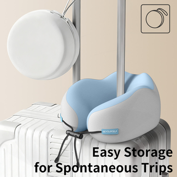 Relaxduck Pernă de gât în formă de U, spumă cu memorie, husă Milk Silk, design modern minimalist, portabil pentru călătorii