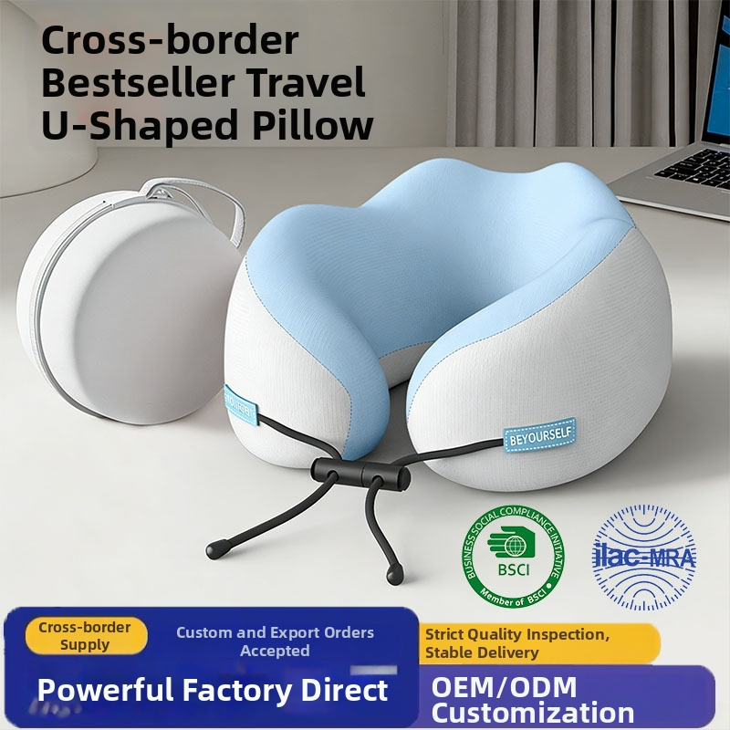 Relaxduck Pernă de gât în formă de U, spumă cu memorie, husă Milk Silk, design modern minimalist, portabil pentru călătorii