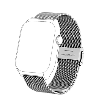 Миланезийска метална каишка за часовник, водоустойчива, износоустойчива, ръждаустойчива, катарама бабочка