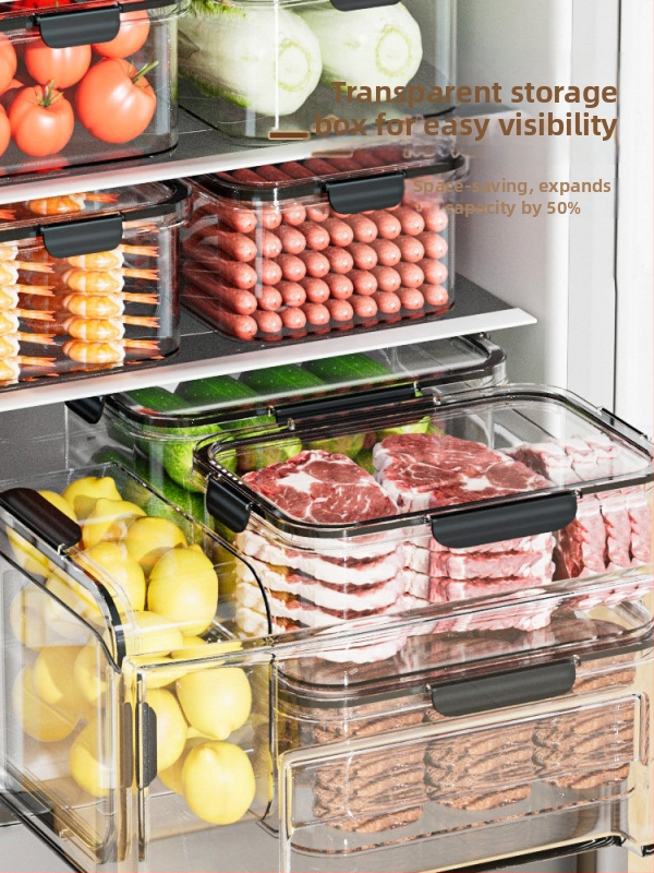 PET kutija za skladištenje hrane, prozirni zatvoreni spremnik za zamrzavanje, otporan na vlagu, velik kapacitet za voće i povrće