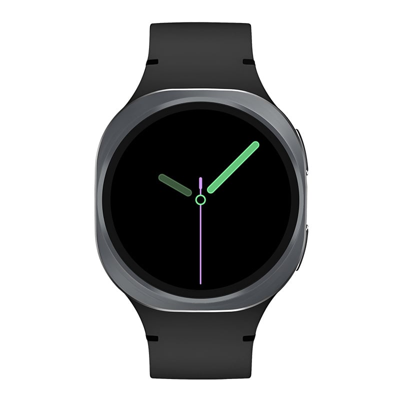 Смарт часовник GT8Max със рамка от цинкова сплав и кръгъл циферблат; здравни сензори: сърдечен ритъм, кръвно налягане, кислород в кръвта, мониторинг на съня; 1,26-инчов TFT дисплей; 7–14 дни живот на батерията; безжично зареждане; Bluetooth