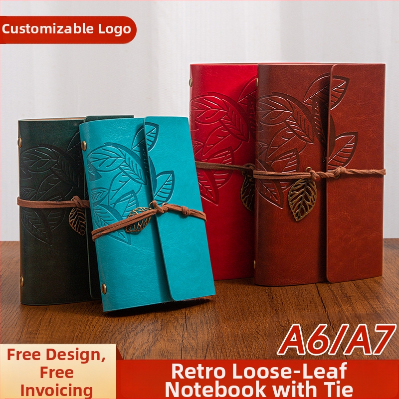 Jurnal cu 6 găuri, pagini din Kraft, 75 foi, 80 g/m², imprimare logo personalizat