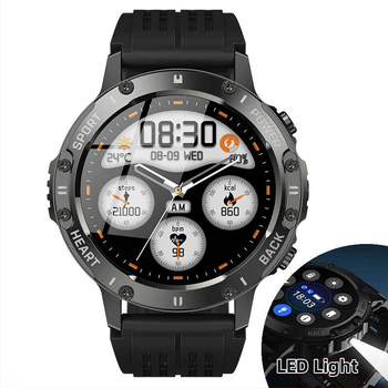 Ceas inteligent S81 pentru activități în aer liber, IP68 impermeabil, monitorizare ritm cardiac, tensiune arterială, oxigen în sânge, apeluri Bluetooth