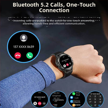 Ceas inteligent S81 pentru activități în aer liber, IP68 impermeabil, monitorizare ritm cardiac, tensiune arterială, oxigen în sânge, apeluri Bluetooth