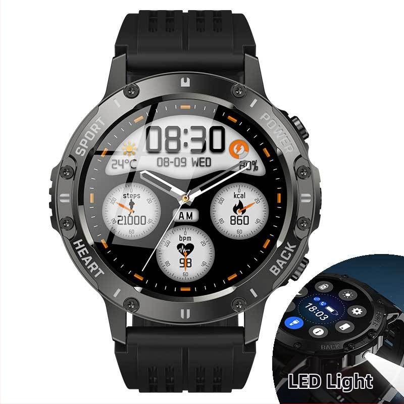 Ceas inteligent S81 pentru activități în aer liber, IP68 impermeabil, monitorizare ritm cardiac, tensiune arterială, oxigen în sânge, apeluri Bluetooth