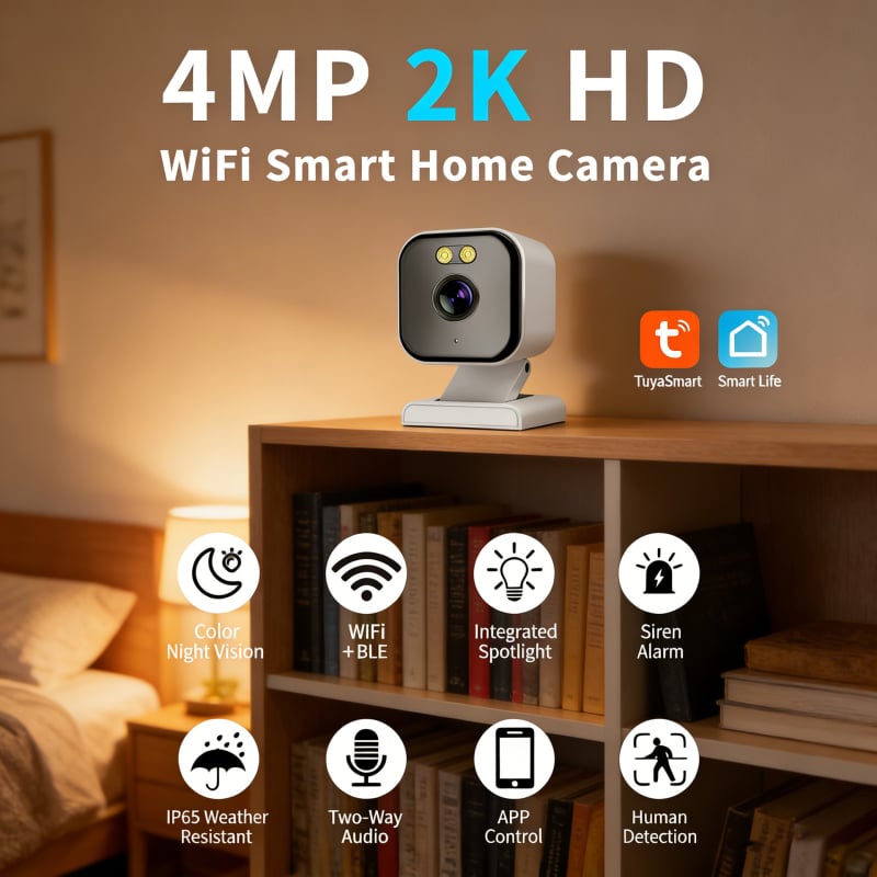 Cameră video wireless de rețea, obiectiv 3.6 mm, 420 TVL, iluminare minimă 0.001 lux, obturator electronic 1/10000, vizionare noaptea IR până la 10 m