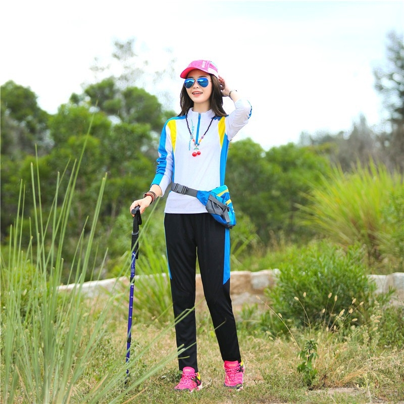 Ženski Gore-Tex set za brzo sušenje za planinarenje: majica s dugim rukavima i prozračne lagane hlače, za jesen