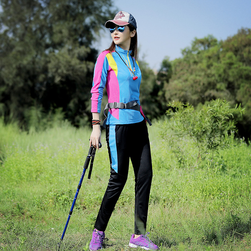 Ženski Gore-Tex set za brzo sušenje za planinarenje: majica s dugim rukavima i prozračne lagane hlače, za jesen