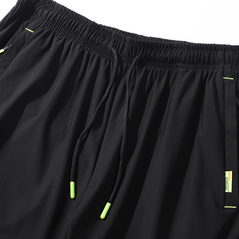 Muške široke sportske hlače od ice-silk, brzo sušeće, visok pojas, prozračne za ljeto