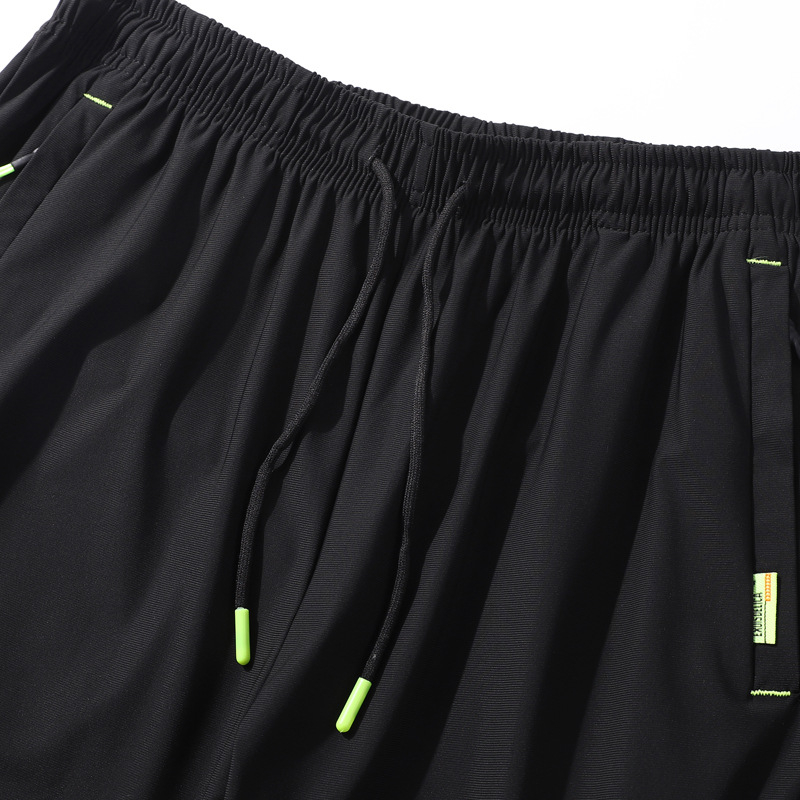 Muške široke sportske hlače od ice-silk, brzo sušeće, visok pojas, prozračne za ljeto