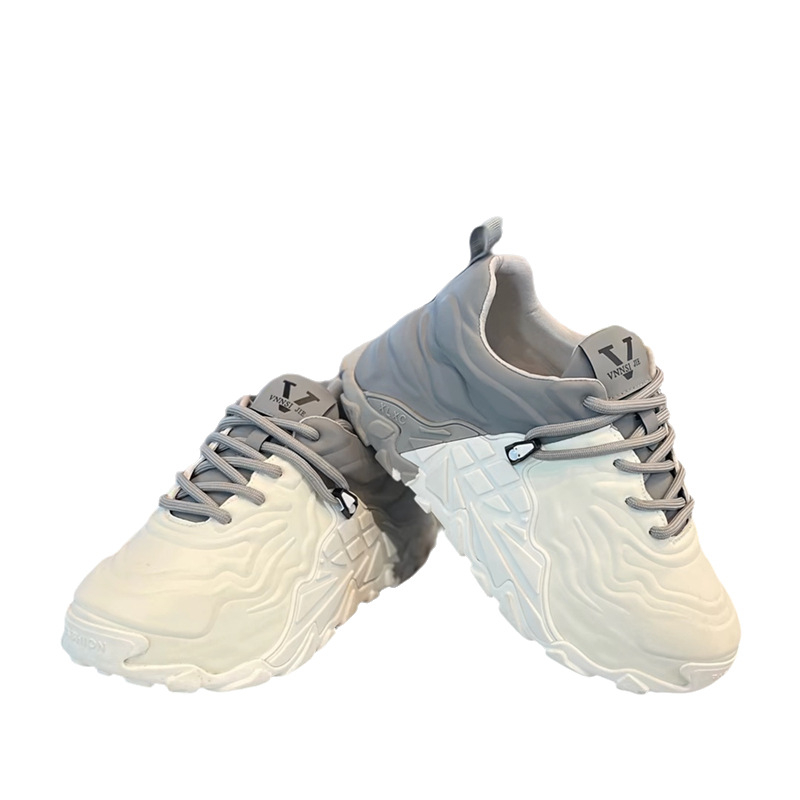 Muške tenisice Dad Sneakers – gornji dio od mikrovlaknaste kože, gumeni đon, srednje visoke, vezanje šnurkama, niski pet 1–3 cm
