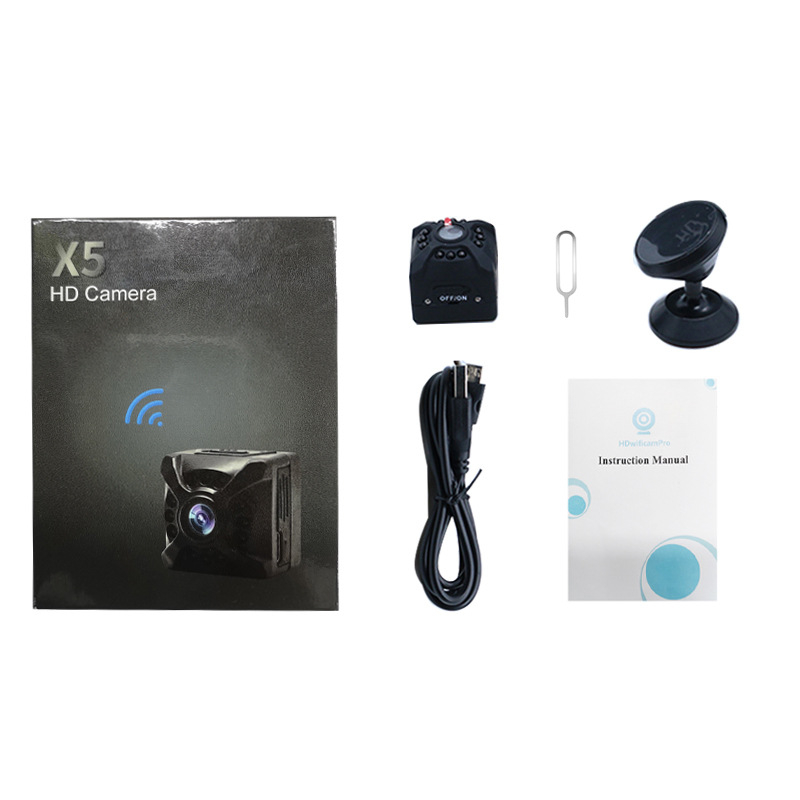 X5 камера – 1080p, HD нощно виждане, безжично Wi‑Fi, TF карта за съхранение