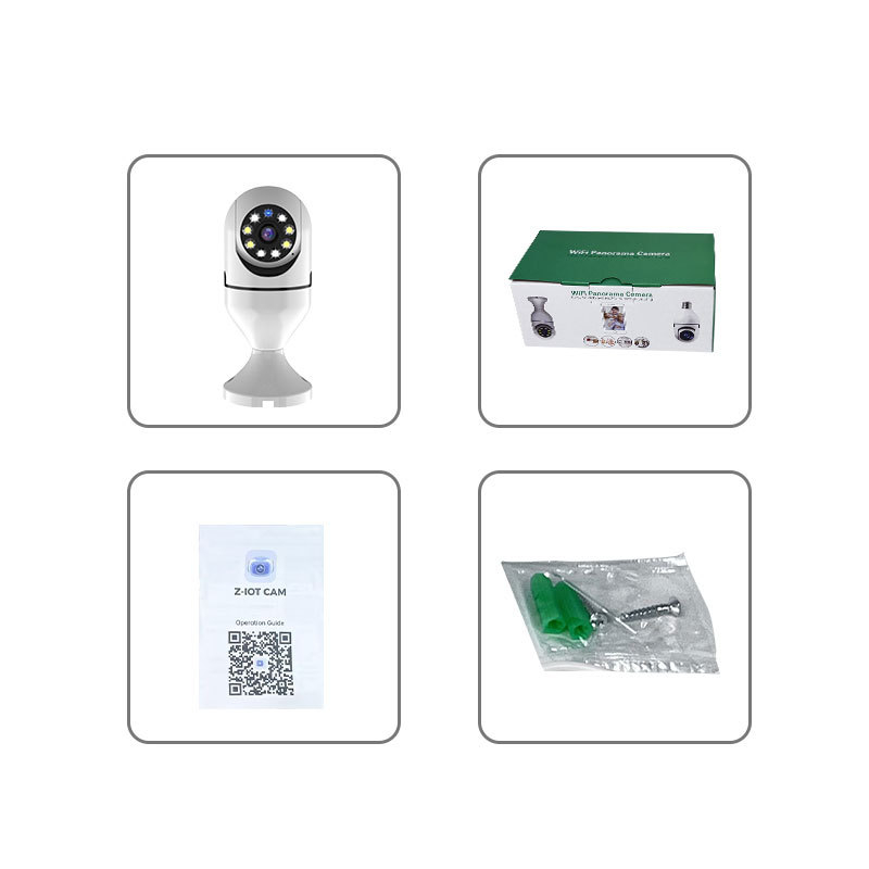 IP kamera E27 - 1080p, noćno viđenje, WiFi, unutarnja uporaba, 3.6 mm objektiv