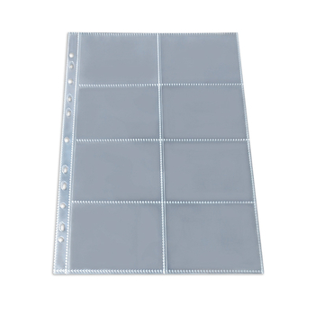 A4 album za kartice s prozirnim unutarnjim stranicama, 8 polja, Loose-Leaf refil, PP stranice, 10 listova