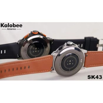Kalobee SK43 Смарт часовник с 1,65-инч AMOLED дисплей, Bluetooth разговори, мониторинг на сърдечната честота и кислород в кръвта, живот на батерията 7–14 дни