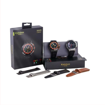 Kalobee SK43 Смарт часовник с 1,65-инч AMOLED дисплей, Bluetooth разговори, мониторинг на сърдечната честота и кислород в кръвта, живот на батерията 7–14 дни