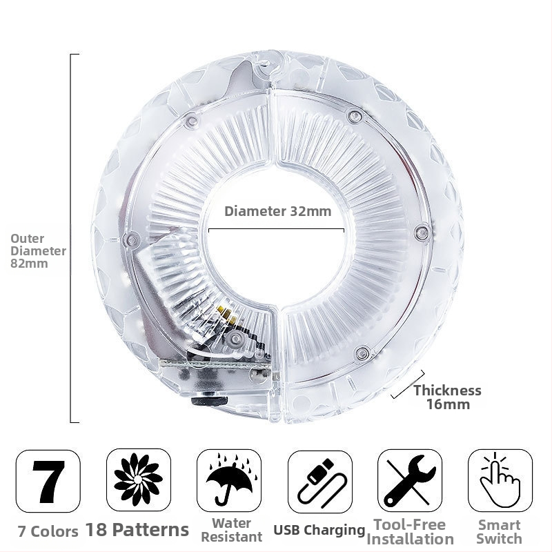 Svjetla za felge bicikla s USB-C punjenjem, pričvršćivanje vijcima, Brend 1, za noćnu vožnju