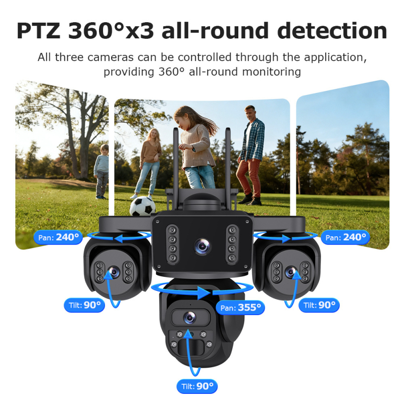 AOV četverokanalna solarna kamera za vanjsku uporabu (Minimalna osvijetljenost: 0.00001 lux, SNR > 48 dB, Radna temperatura: -30 do 65°C, Napajanje: 5V, Senzor: 1/2.9)