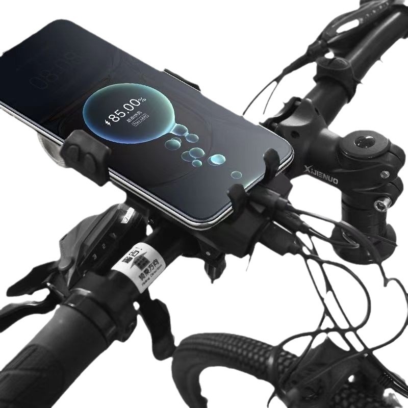 Cestovna biciklistička svjetla s integriranim zvučnikom i držačem za telefon, USB-C punjenje, dvostruki T6 LED, baterija 2000/3500 mAh