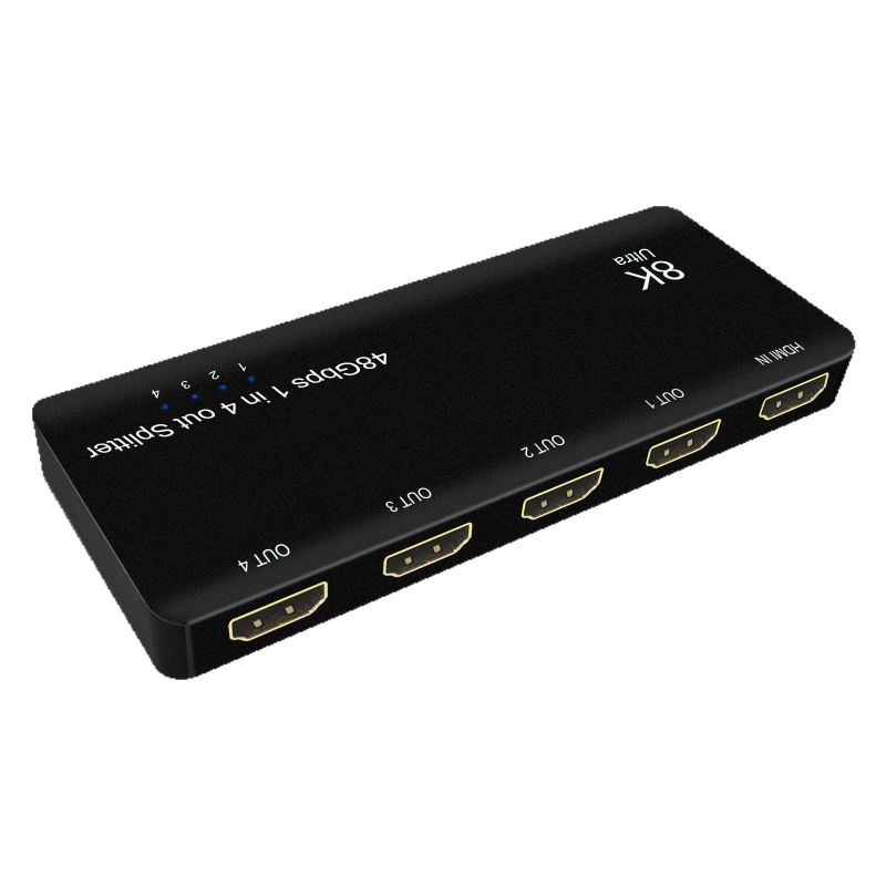 HDMI 2.1 1x4 διανομέας βίντεο, 8K ανάλυση, CableDeconn F0204
