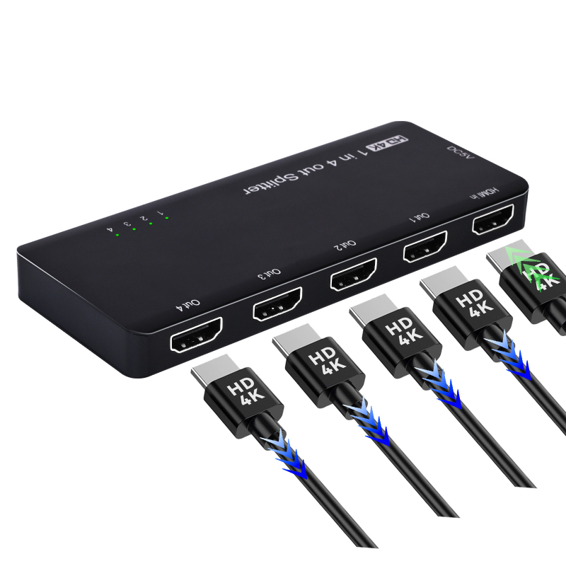 HDMI 2.1 1x4 video rozdeľovač, 8K rozlíšenie, CableDeconn F0204