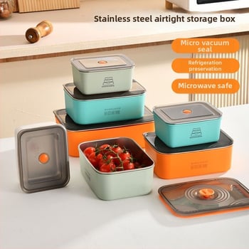 Ανοξείδωτο διπλό κουτί γεύματος, ορθογώνιο, σφραγισμένο και αδιαρροϊκό, συμβατό με φούρνο μικροκυμάτων, χωρητικότητας 1–2 L