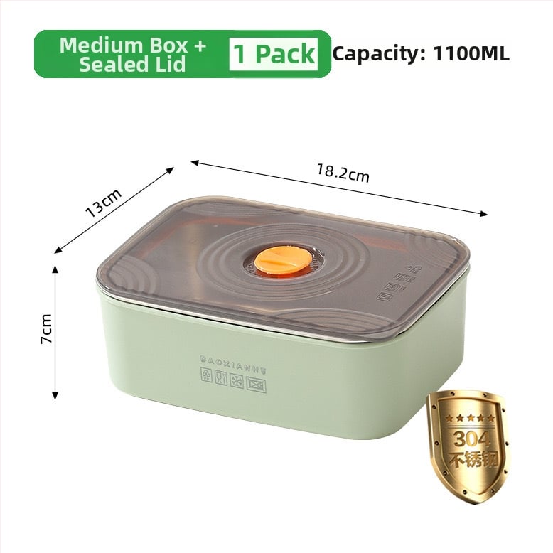 Ανοξείδωτο διπλό κουτί γεύματος, ορθογώνιο, σφραγισμένο και αδιαρροϊκό, συμβατό με φούρνο μικροκυμάτων, χωρητικότητας 1–2 L