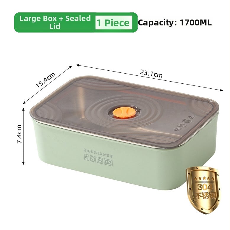Ανοξείδωτο διπλό κουτί γεύματος, ορθογώνιο, σφραγισμένο και αδιαρροϊκό, συμβατό με φούρνο μικροκυμάτων, χωρητικότητας 1–2 L