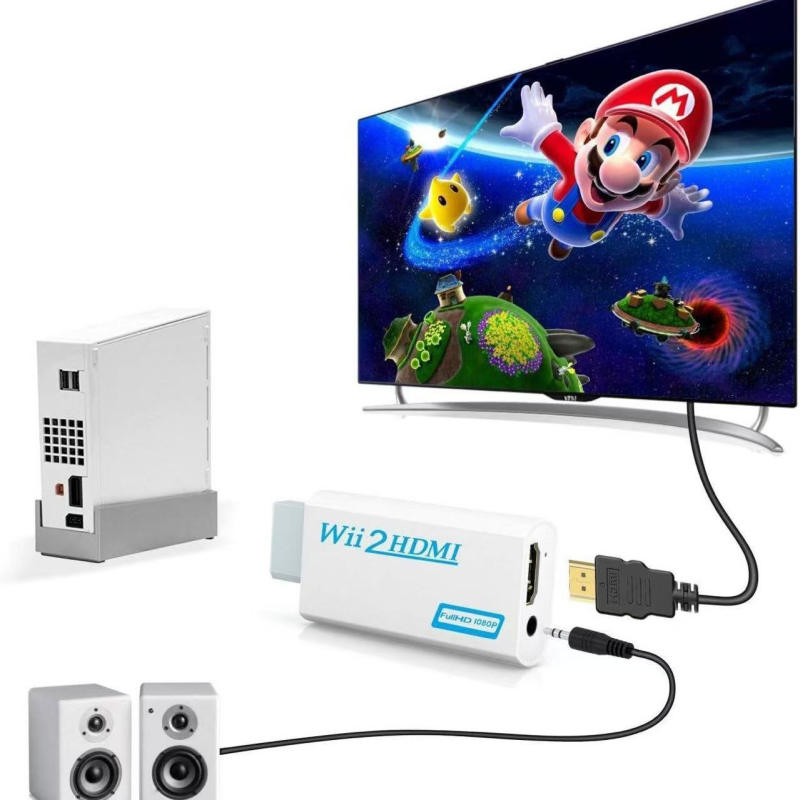 Wii към HDMI конвертор — адаптер, модел HD601, резолюция 480P, поддръжка за Wii Motion игри