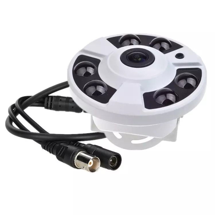 Panoramska fisheye AHD koaksijalna kamera, 3.6 mm objektiv, 0.1 lx noćno gledanje, 360° IR nadzor, model F3-6, DC12V, unutarnja uporaba