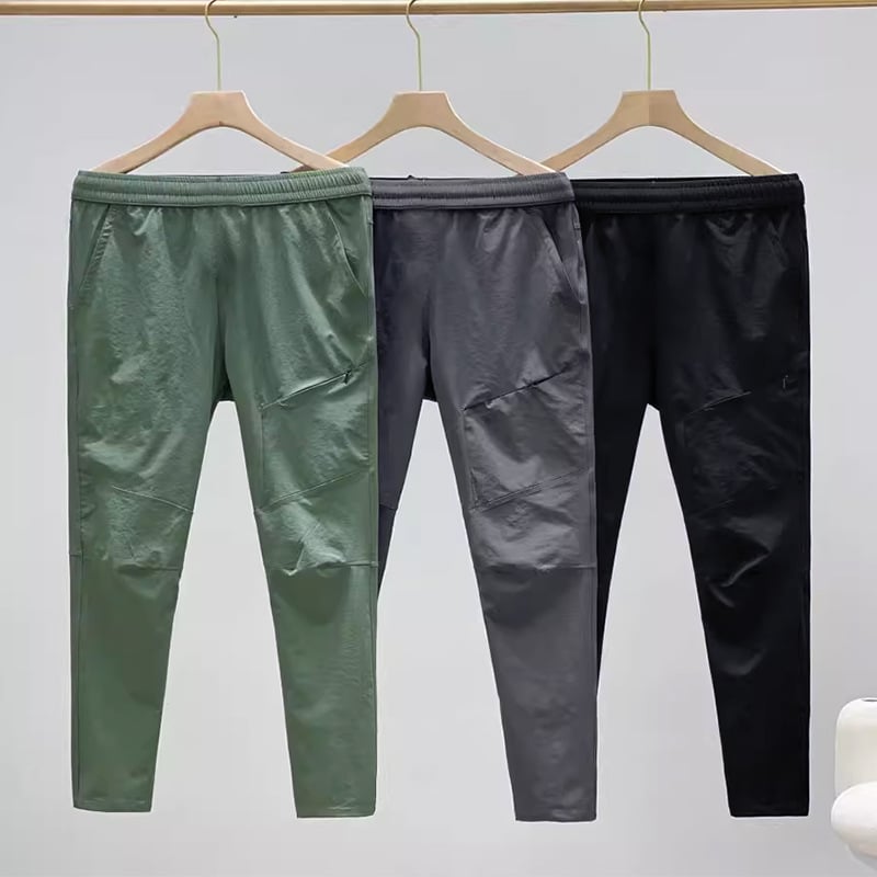 Muške cropped sportske hlače, 90% najlon, brzo sušeće, srednji pojas, uski kroj, jesen, korejski stil